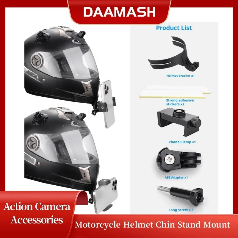 Support mentonnière casque moto pour GoPro/Insta360/DJI OSMO - Kit A ou B