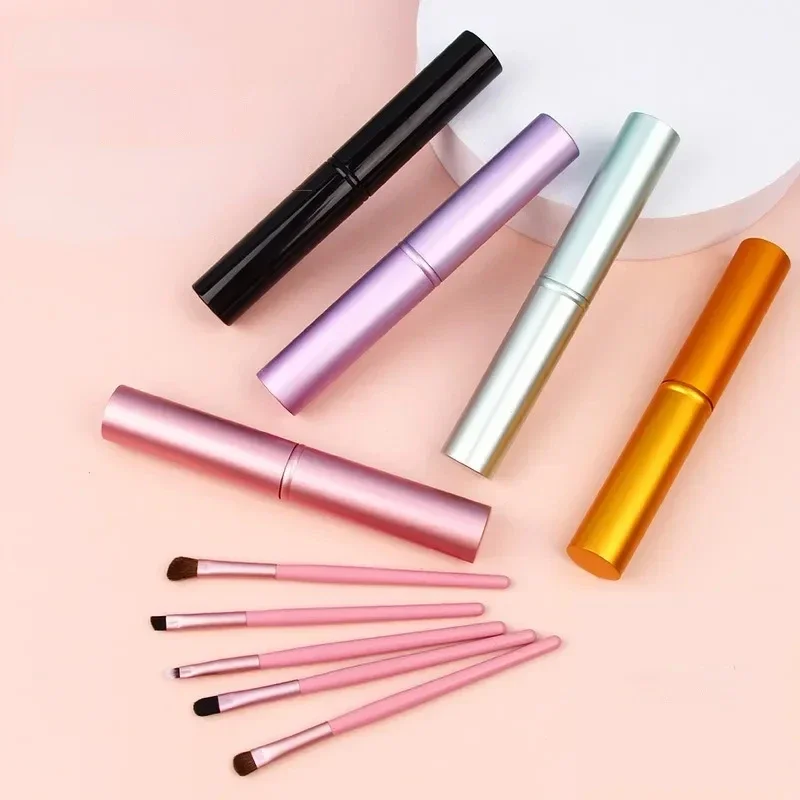 5 Pc Makeup Brushes Tool Set Eyeshadow Concealer Eyebrow Lip Blending Beauty Make Up Skin-friendly Brushes Women Cosmestic Tool