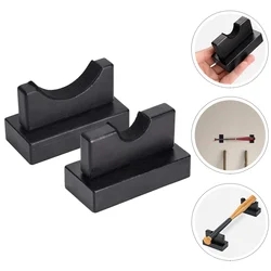 2 Pcs Wall Mount Clothing Rack Baseball Bat Display Stand Holder Horizontal 9x6cm Accessories Black Wood Stable Stick Storage
