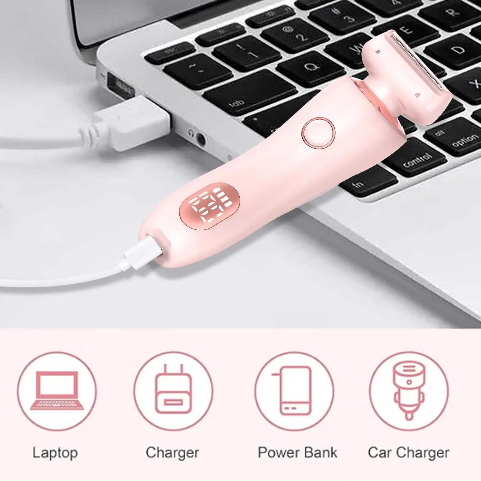 Electric Shaver 2 In 1 Bikini Trimmer Face Shavers Hair Removal for Underarms Legs Ladies Body Trimmer IPX7 Waterproof for Women