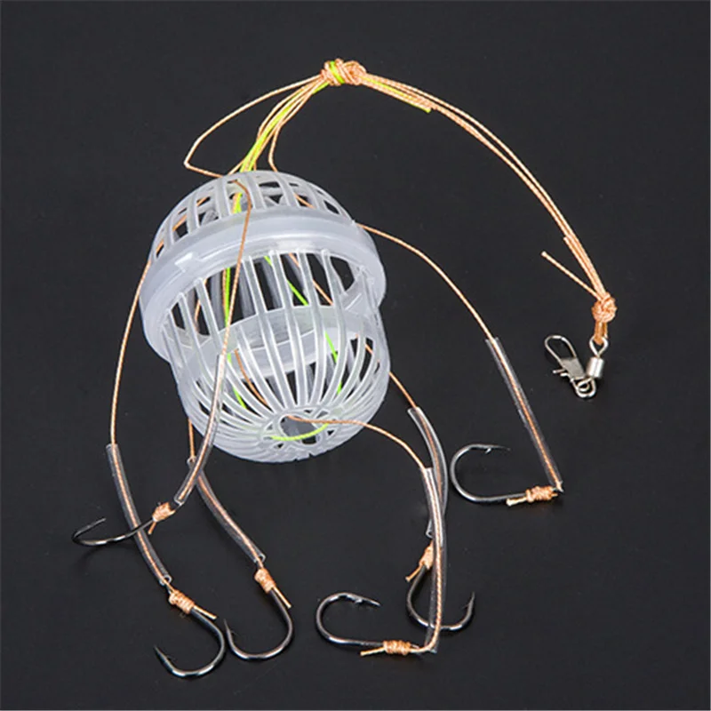 explosion fishing hook 1PCS Fishing Explosion Hook Set Outdoor Cage Basket Feeder Holder Fishhook  Pesca