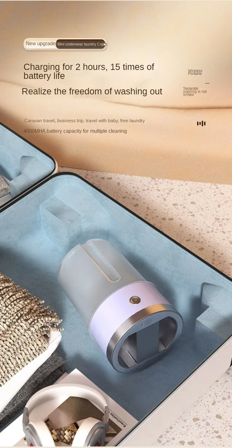 Wireless Charging Portable Washing Machine Mini Electric Makeup Brush Cleaner