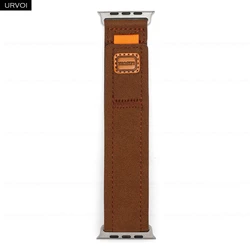 URVOI Premium Leather Watch Strap with Hook and Loop Fastener Closure for 42mm-S10 38 40 41mm (Dark brown)