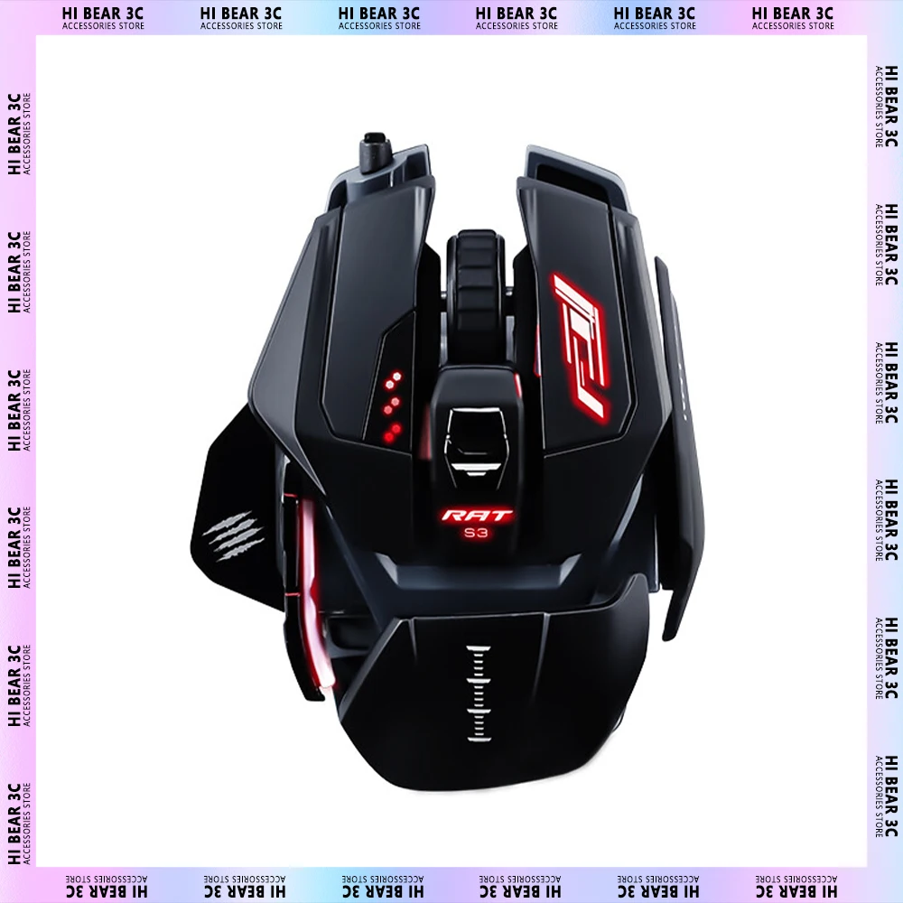 

MAD CATZ RAT PRO S3 Gaming Mouse RGB Light Height Adjustment Low Delay Wired Mouse Ergonomics Metal Gamer Mouse For Pc Laptop