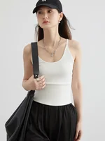 CHIC VEN-Débardeur à col en U pour femmes, haut court, sous-vêtement basique, nouvelle collection printemps été 2024 3