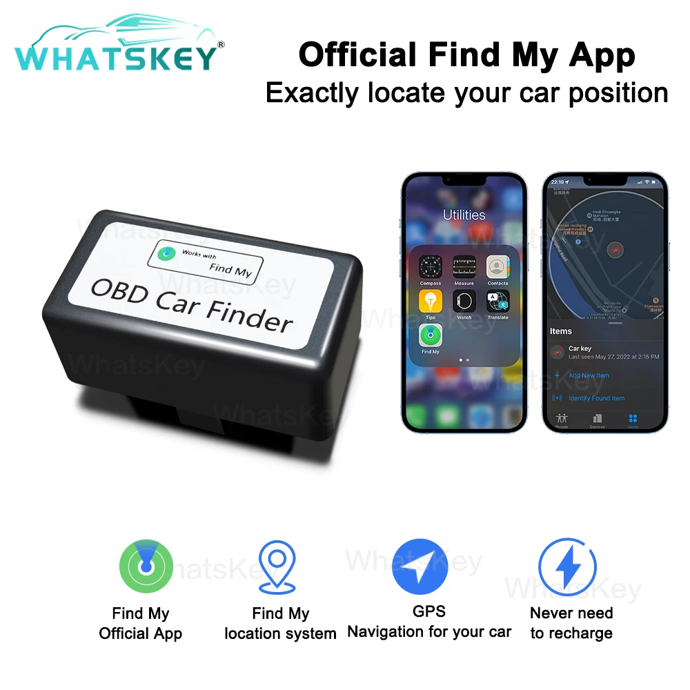 Gps tracker For Car mini OBD GPS Locator Tracker Find My Apple official APP Monitor Anti-lost Device Finder Global Position