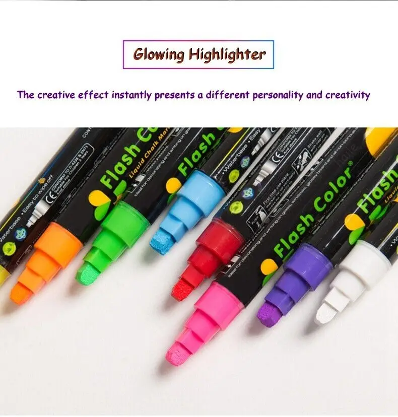 Liquid chalk markers Colorful Removable Washable For Windows Mirrors Car Windshields Glass Whiteboards