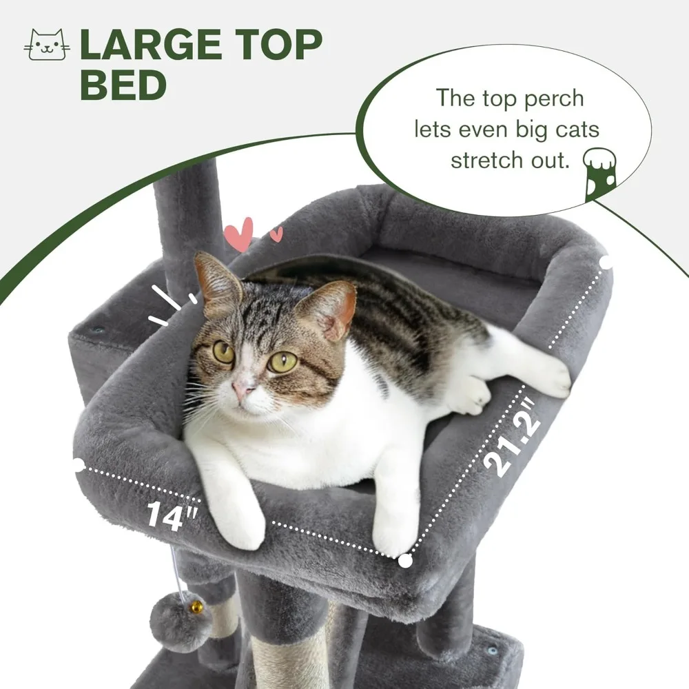 66-Inch Multi-Level Large Cat Tree Tower 4