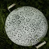 Handcrafted Round Flat Metal Plate Retro Dessert Cake Bread Plate Decorative Antique Serving Tray With Wood Handles Restaurant 3