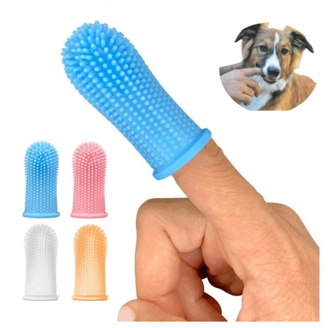Dog Super Soft Pet Finger Toothbrush Teeth Cleaning Bad Breath Care Nontoxic Silicone Tooth Brush Tool Dog Cat Cleaning Supplies 1