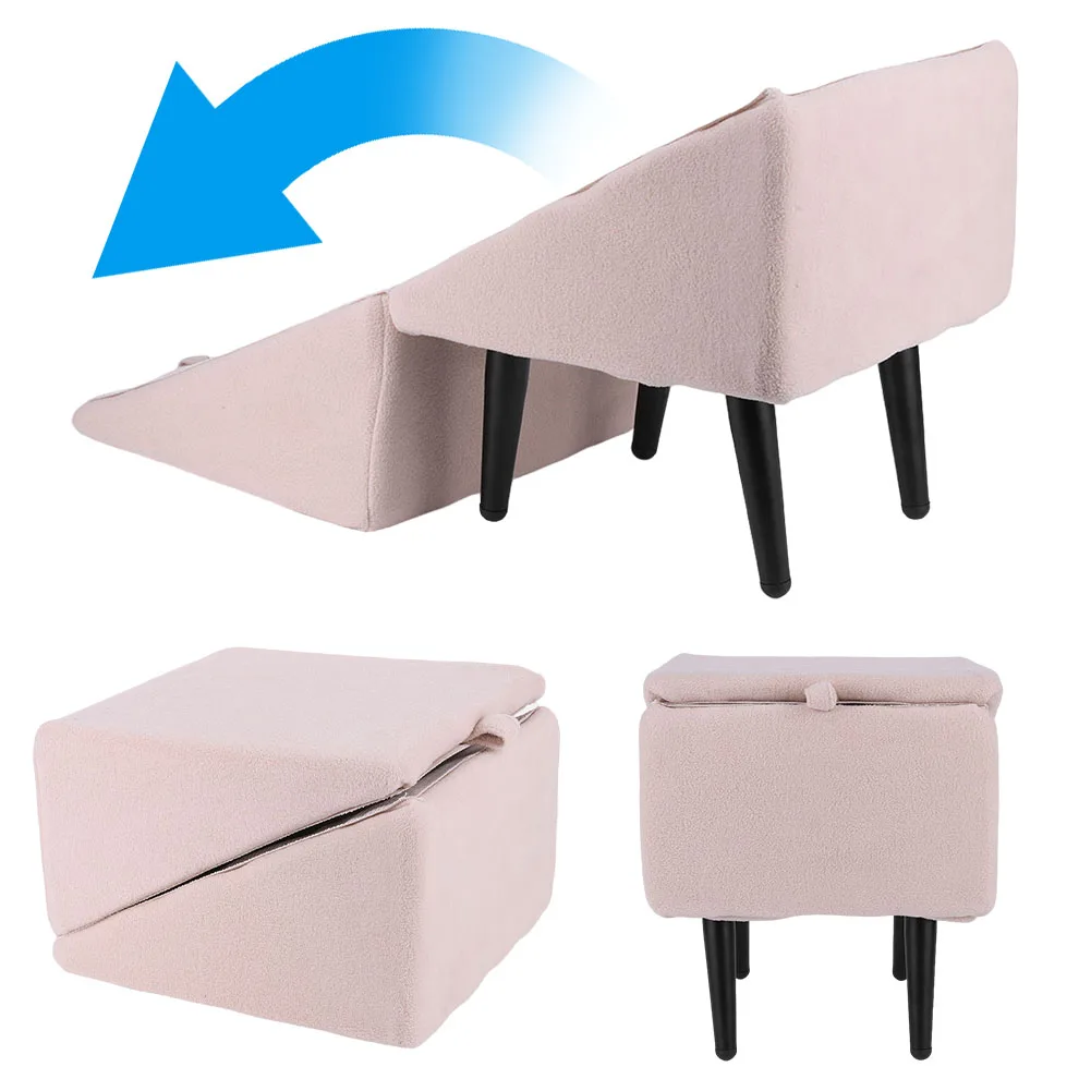 Foldable Dog Ramp with Footrest Stool Non-Slip Dog Vehicle Stair 13.8" High Large Pet Step Stair for Bed and Couch Accessibility