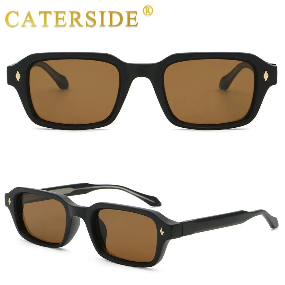 CATERSIDE Retro Herren-Sonnenbrille, quadratisch, kleiner Rahmen, Farbverlaufs-Sonnenbrille, Damen-Sonnenbrille für Outdoor-Reisen, Fahren, Sommermode – Detail 4