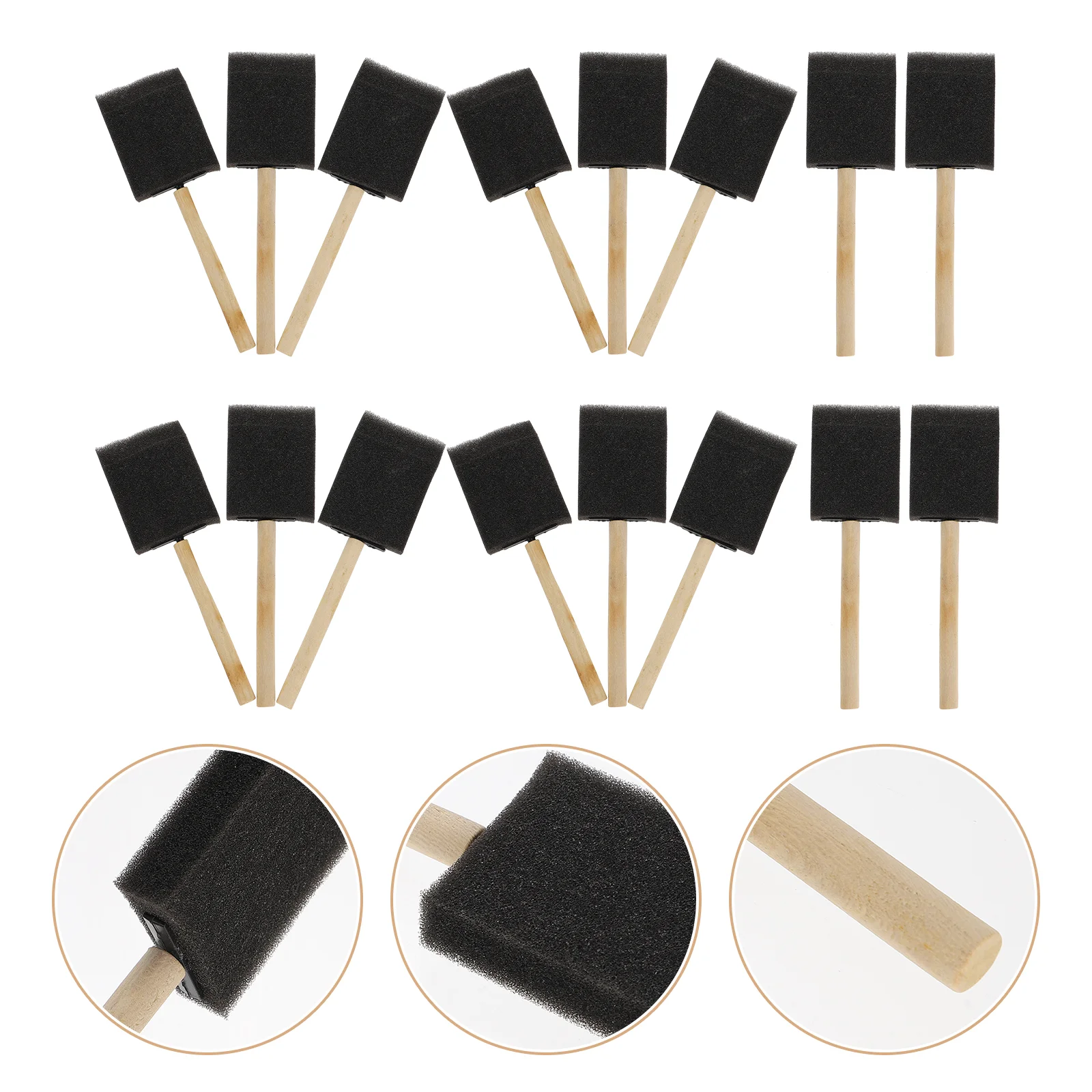 

16pcs Kid DIY Black Paint Painting Black Sponges Kids Black Paint Painting Brush