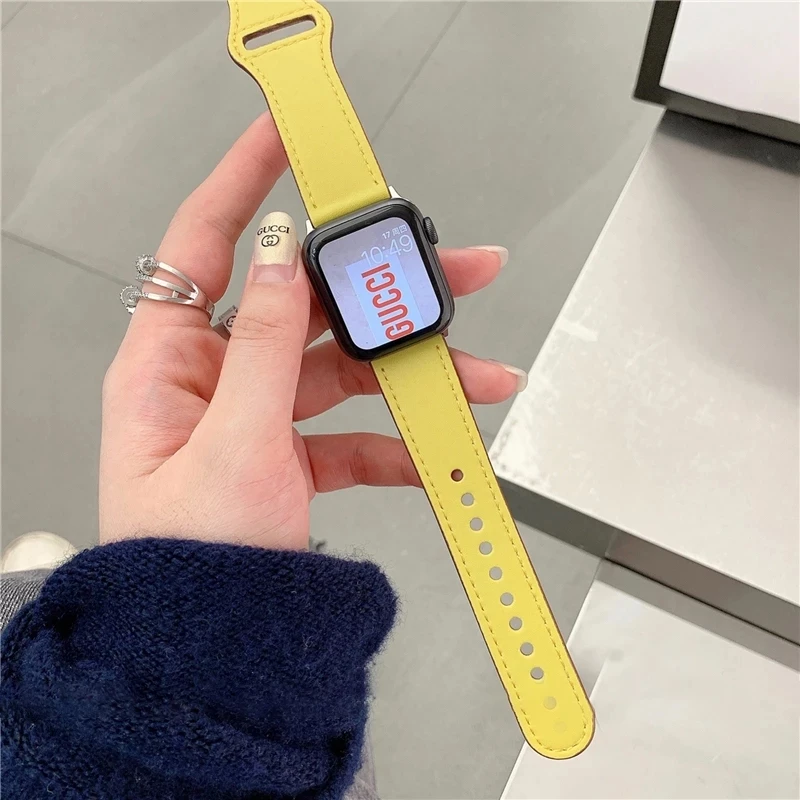 Leather strap For Apple watch band 44mm 40mm 42mm 38mm correa 44 mm wrist watchband Accessories bracelet iWatch serie 3 4 5 6 se