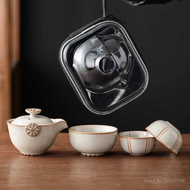 Creative Travel Tea Set, Teapot Tea Cup, Quick Guest, Kung Fu, Outdoor Portable Ceramic, Household Items, 1Pc, 130ml