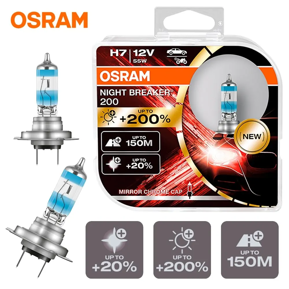 Car halogen lamps Osram H7 Night Breaker 200 (+ 200% light) (2 pcs) 64210NB200-HCB 64210NB200 | Автомобили и мотоциклы