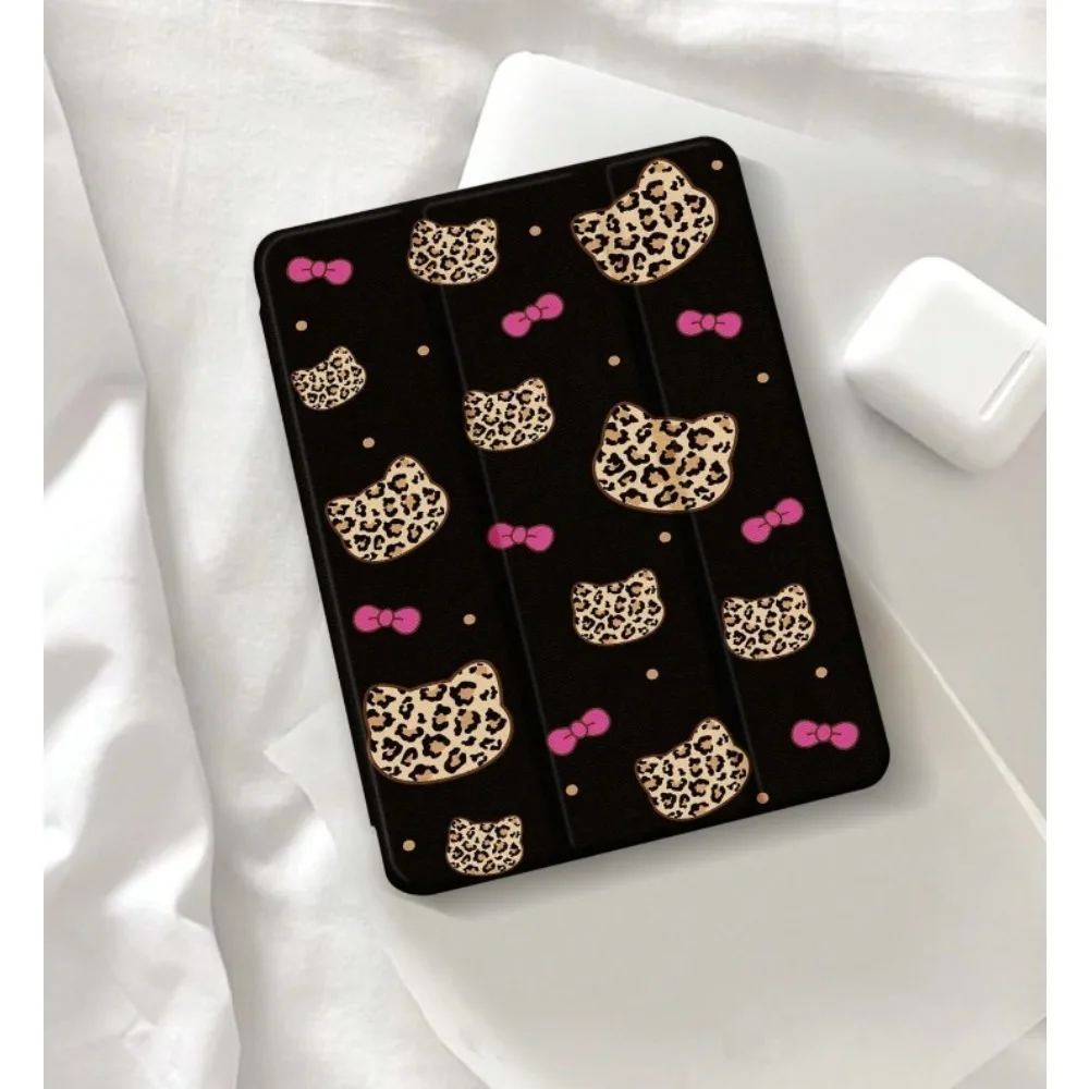 Leopard Print Cat Eye & Bow Tablet Case