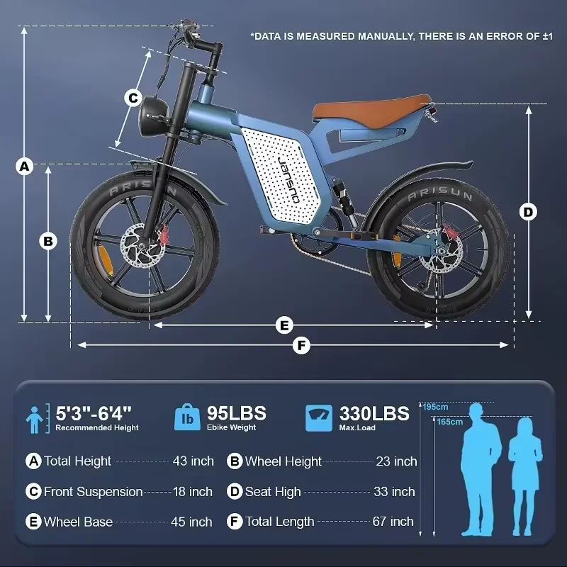 JANSNO X60 Electric Bicycle 1500W Dual Electric Motor 48V23AH Lithium Battery Bike 20-inch Off-road Mountain Anow Ebike