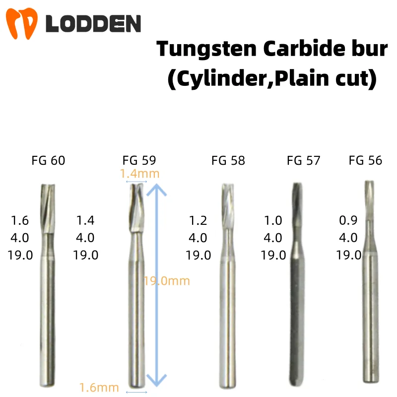 

Стоматологический вольфрамовый карбидный Бур цилиндр простой резки 1,6 мм FG высокоскоростной наконечник 5 шт./коробка