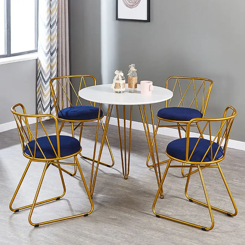 

Nordic Dining Chair Designer Gold Luxury Home Relaxing Dining Table Chair Backrest Silla Plegable Furniture for Home CC50CY