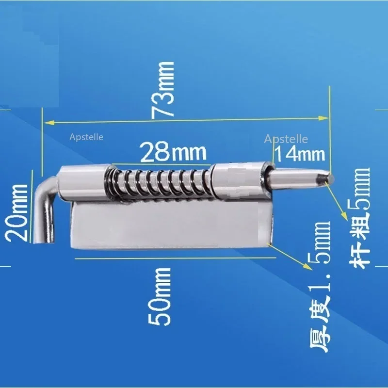 Door Latch 1Pc 304 Stainless Steel Loaded Hinge Bisagras Security Bolt Barrel Latch For Welding Industrial Distribution Cabinet Hardware