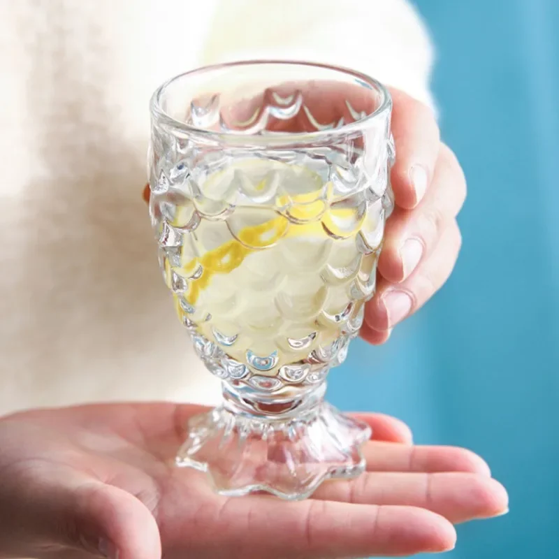 180ml Fish Tail Scale Cup Small Wine Cup Mermaid Glass Milk Ice Cream Creative Drinkware Fruit Juice Drink