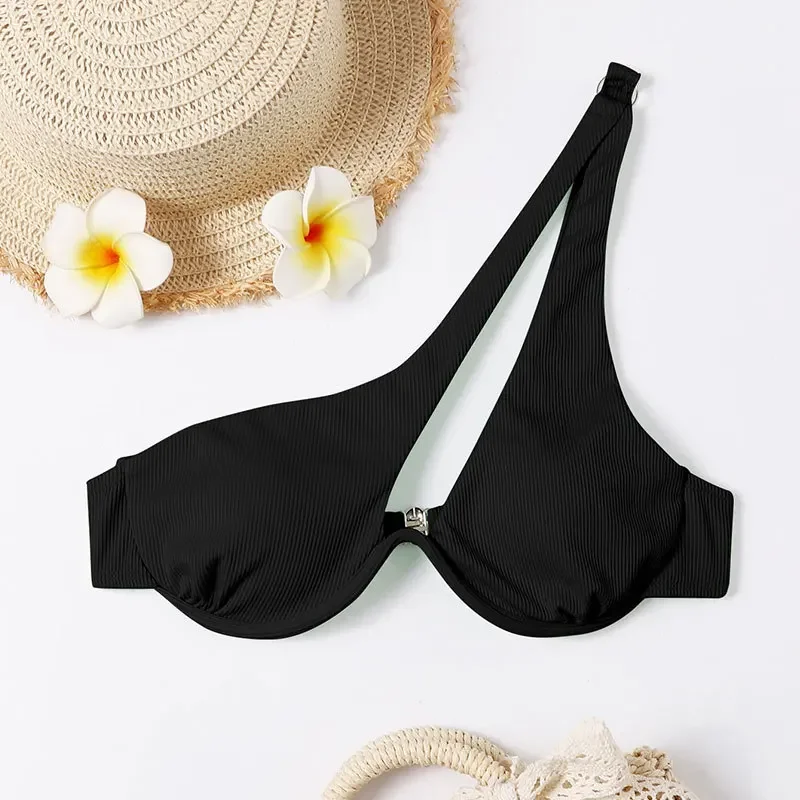 2024 One Shoulder Biquini High Cut Sexy Bikinis Swimsuits Cut Out Women's Swimwear Bathing Suits Push Up Beach Bikini Set 3