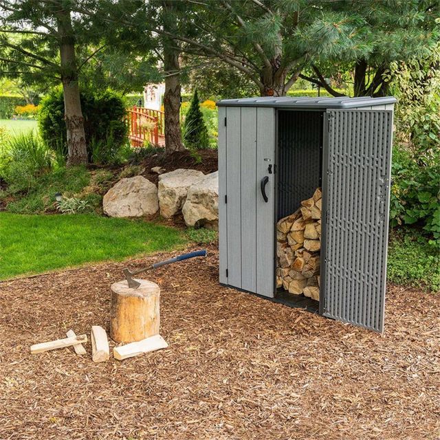 Armoire de rangement verticale en plastique pour jardin extérieur