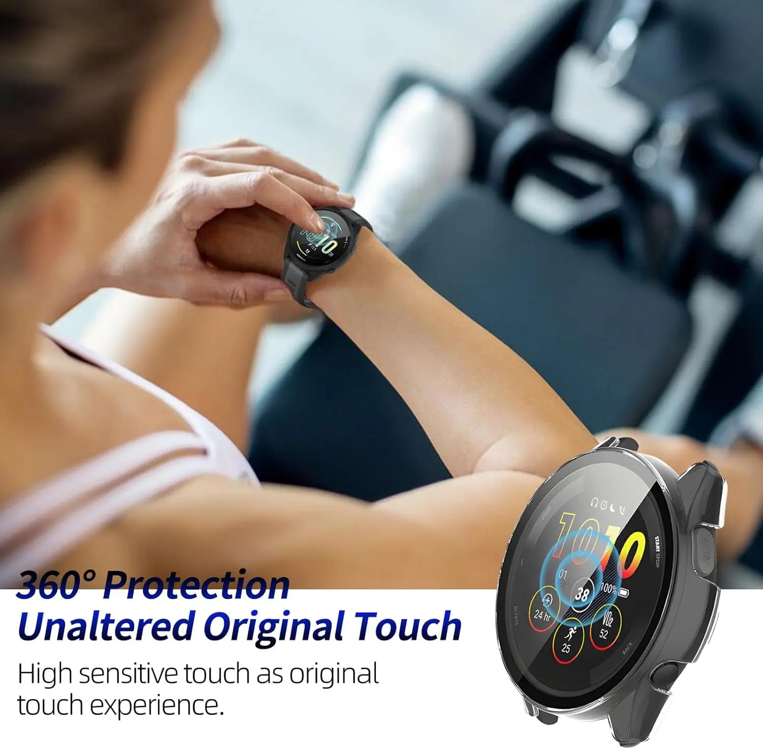 زجاج + حافظة للغارمين Forerunner 165/165 موسيقى مض...