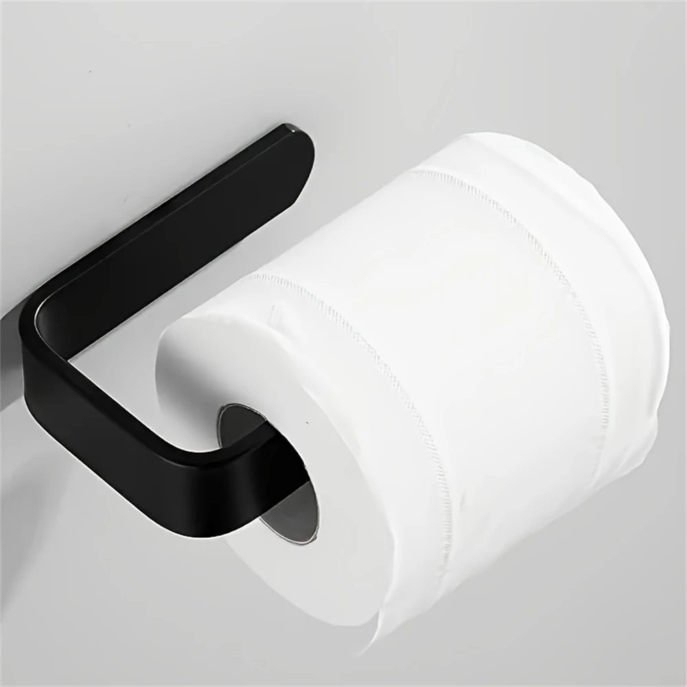 paper towel holder toilet paper rack toilet paper holder towel rack toilet roll holder paper towel rack tissue holder Wall Mounted Toilet Paper Holder 1pc No Punching Tissue Towel Roll Bathroom Towel Rack Bathroom Accessories Plastic