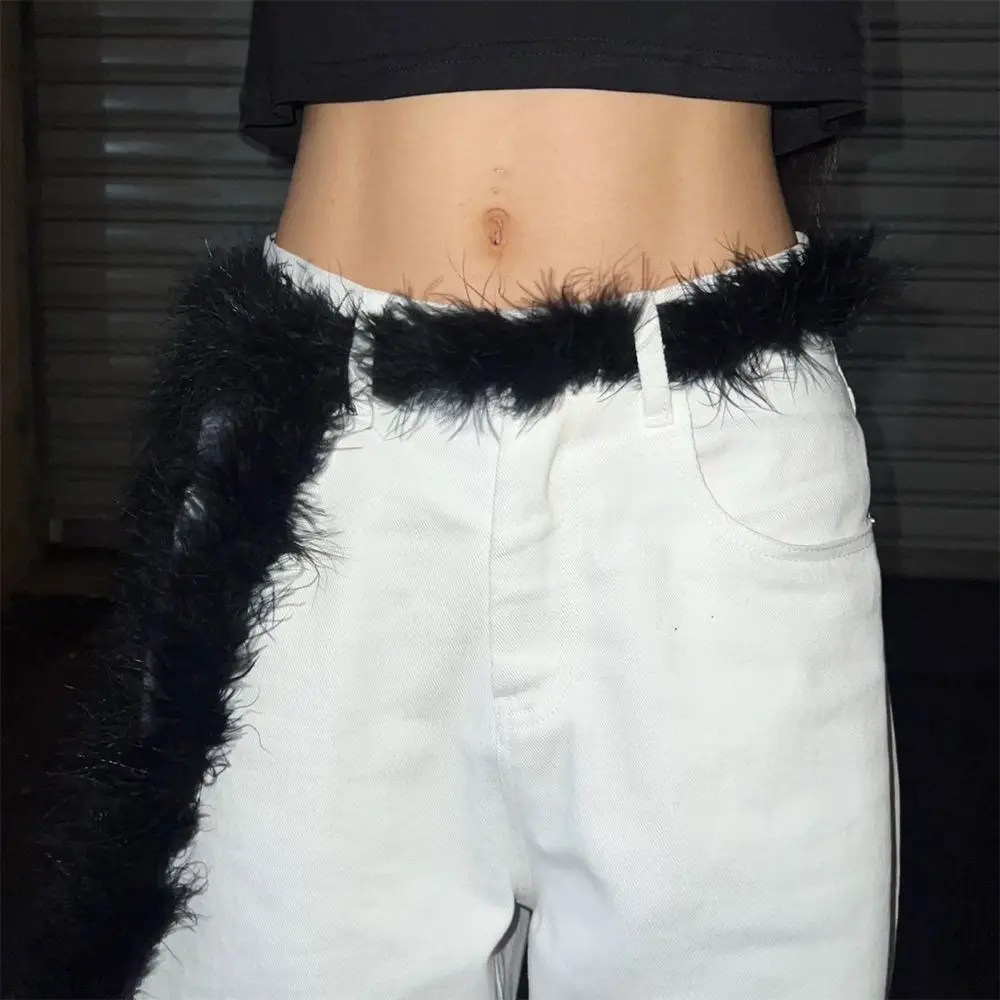 Soft Plush Punk Fur Belt for Street Dance Accessory