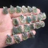 Unit One Piece 925 Silver Buckle With Good Quality Natural Moldavite Crystal Healing Random Shape Pendant 2