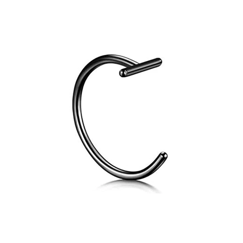 8/10mm Titanium Steel Lip Rings Cuff Clip on Fake Labret Piercing Ear Nose Hoops Unisex Women Septum Body Jewelry