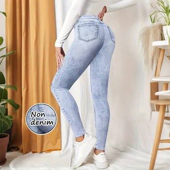 women's non-denim Leggings High Waist Hip Lifting Yoga pants Fashionable Sexy Casual Pants Solid Color High Elastic Soft Wear 1