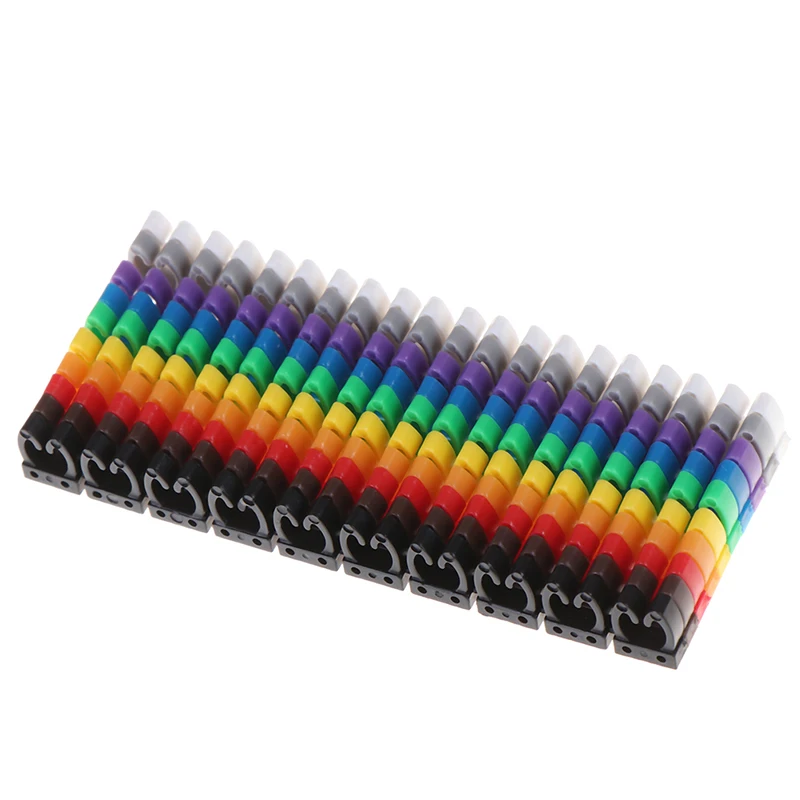 Cable Markers 100Pcs/150Pcs Colourful C-Type Marker Number Tag Label For 2-3mm Wire Conspicuous And Easy To Identify cable labels