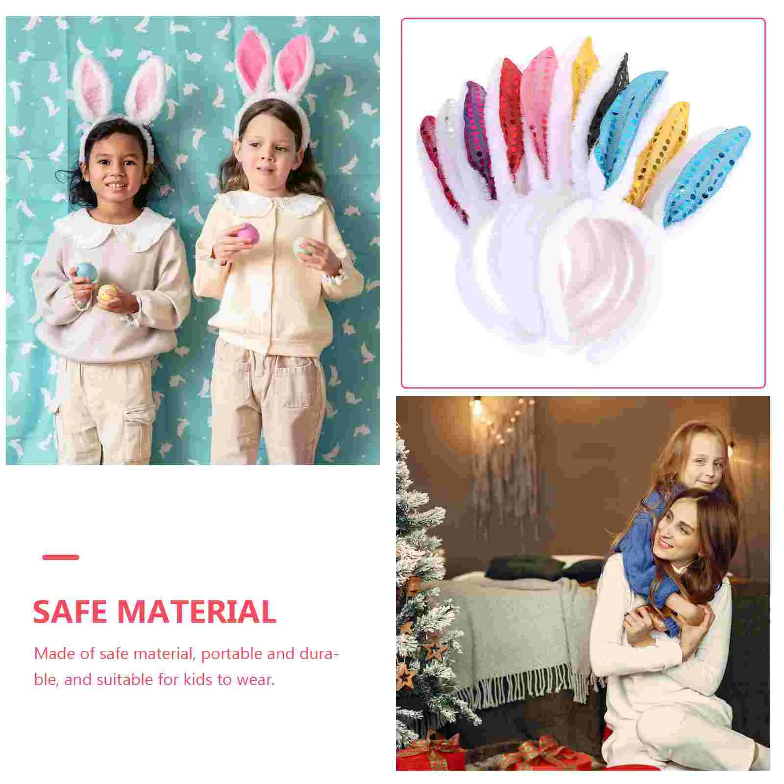 

8 Pcs Head Band Creative Headdress Christmas Headband Plush Hair Bands Headgear Hoops Child Sequin