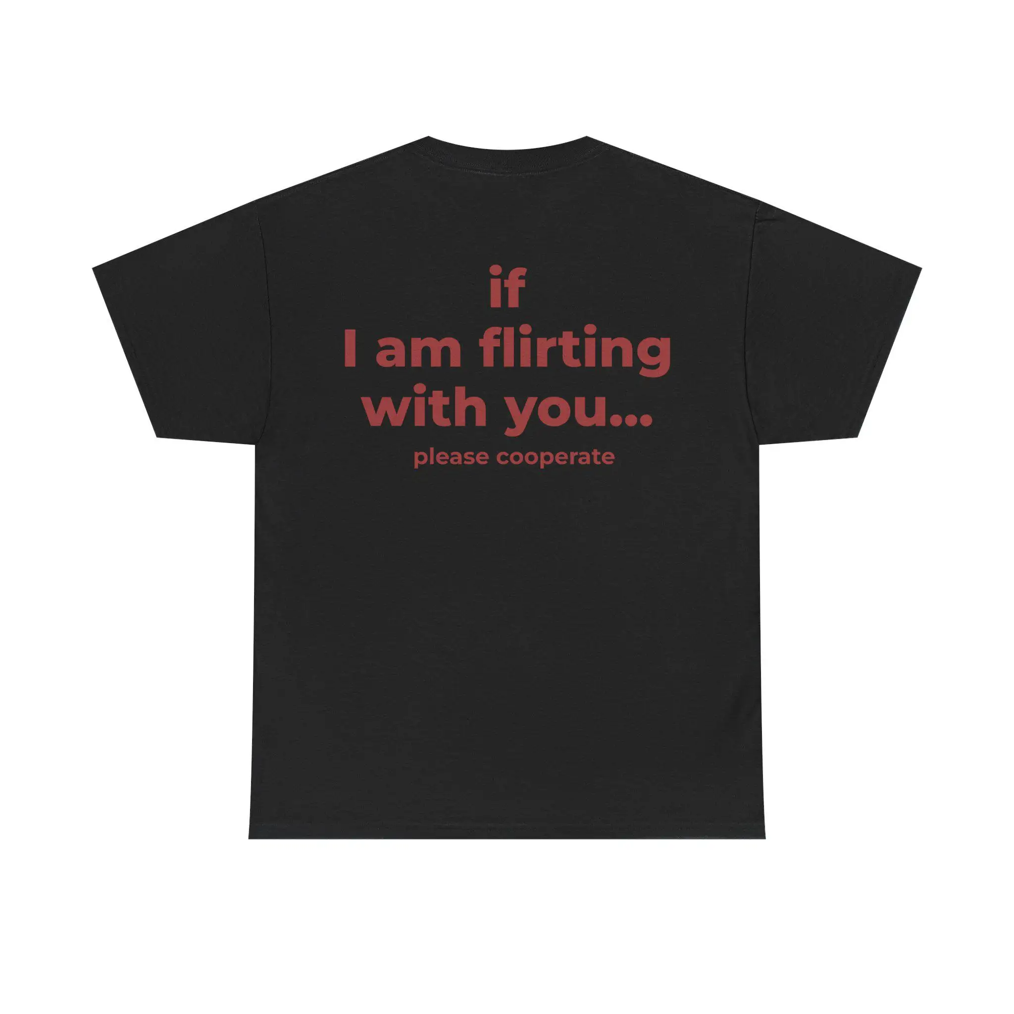 If I Am Flirting With You Please Cooperate Letter Printed Funny Trendy Creativity T-Shirt Women's Short Sleeve Summer 2