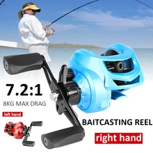 

Baitcasting Reel 8KG Max Drag Ultralight Fishing Reel Magnetic Brake 7.2:1 Gear Ratio 3+1BB Saltwater Freshwater Accessories