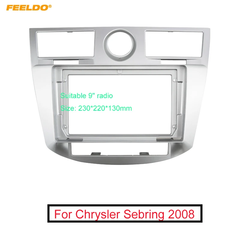 

FEELDO Car 2Din Audio Face Plate Fascia Frame For Chrysler Sebring 9" Big Screen Radio Stereo Panel Dash Mount Refitting Kit