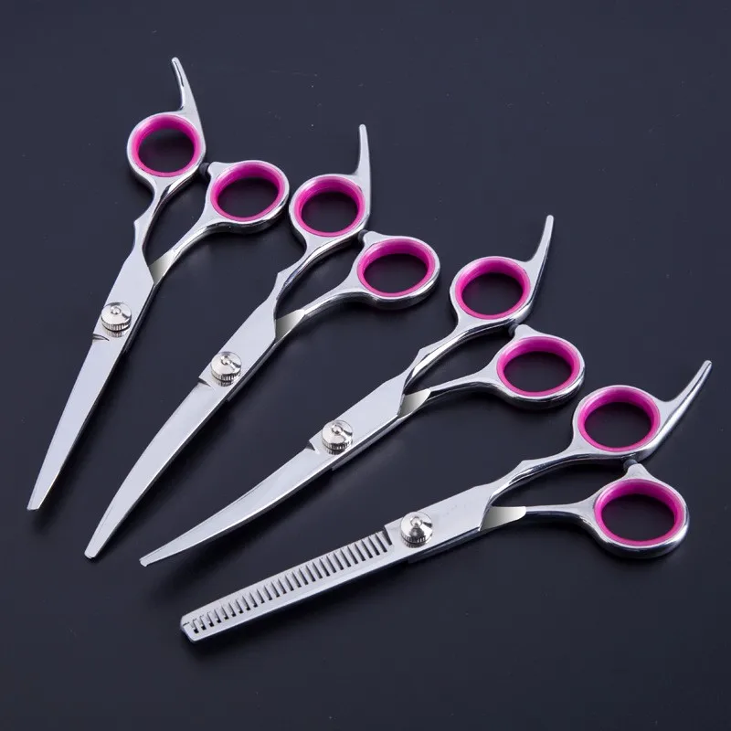 6 Inch Stainless Steel Dog Grooming Scissors Comb Thinning Up Down Curved Pet Grooming Scissors For Animal Cutting Hair Clipper