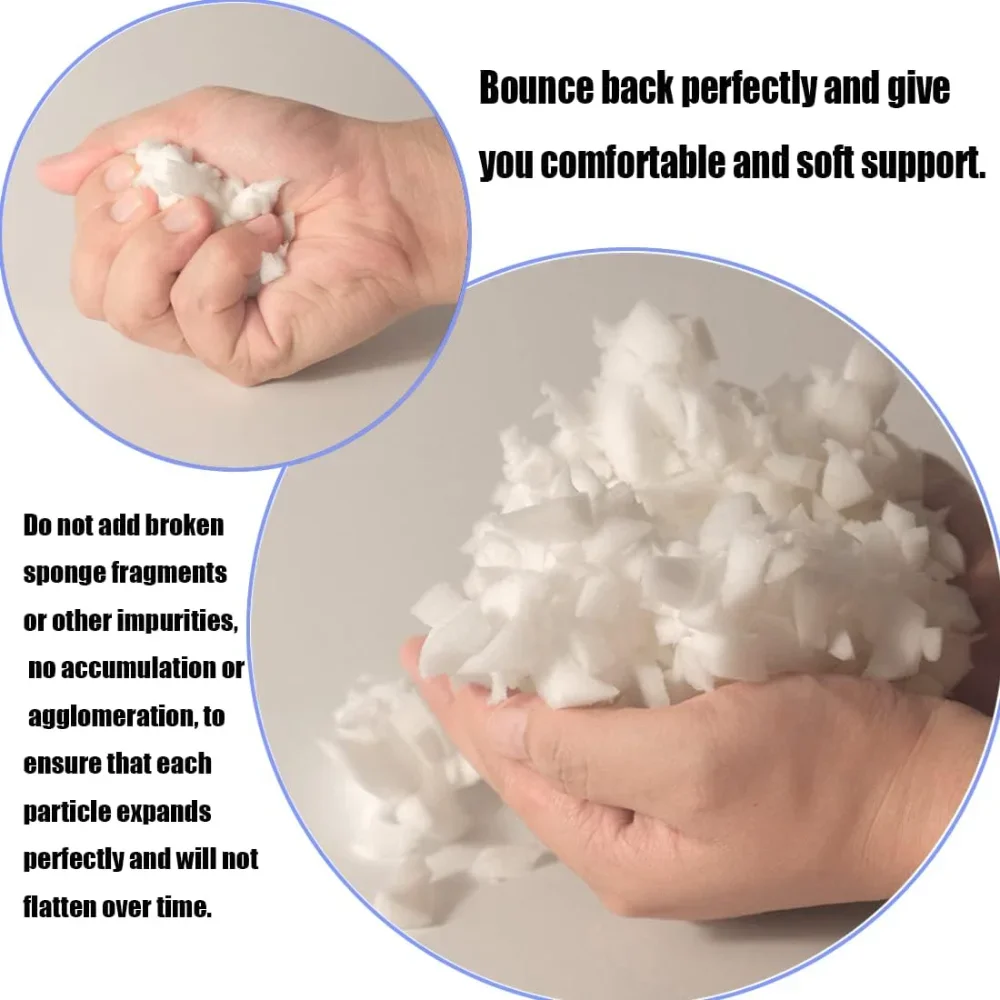 30lbs Shredded Memory Foam Bean Bag Filler With Added Gel Particles-Soft & Convenient For Couch Cushions