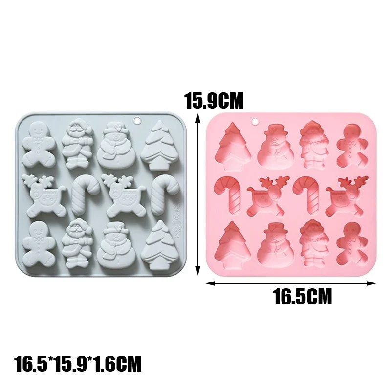 Description Picture 5 of itemChristmas Series Silicone Molds Gingerbread Man Elk Snowman Shape Cupcake Baking Mold Xmas Party Fondant Dessert Decor Tools