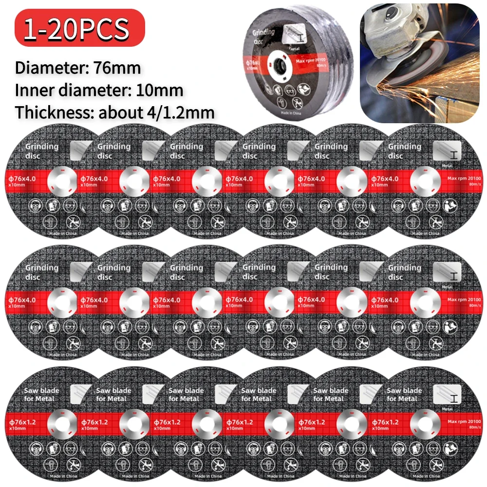 Saw Blade Electric Grinding Cutting Discs Circle Wheels 1-20pcs 76mm for Metal Cutter Power Tools Wood Cutting Sanding