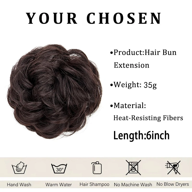 여성용 우아한 합성 메시 번 헤어피스, 푹신한 탄성 고무줄 헤어 익스텐션, 짧은 곱슬머리 헤어 액세서리