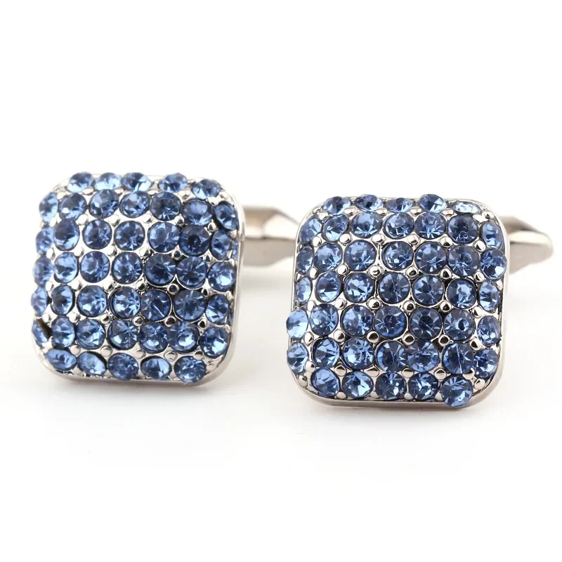 

Квадратные Синие Красивые высококачественные запонки с кристаллами французская рубашка мужские манжеты популярные украшения подходят для костюмов брикет