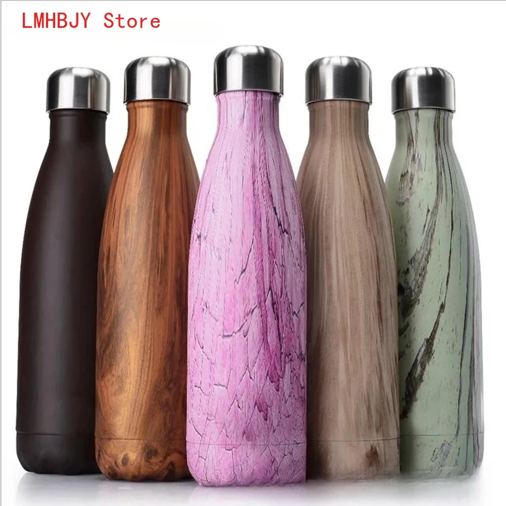 500ml 이중 벽 절연 진공 플라스크 스테인레스 스틸 보온병 콜라 물 맥주 야외 스포츠 물병