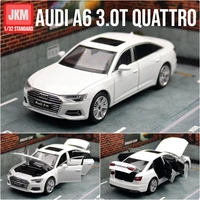 1/32 Audi A6 Quattro Toy Car Model JKM Diecast Alloy Miniature Sound & Light Free Wheels Collection Gift For Children Boys Kid 1