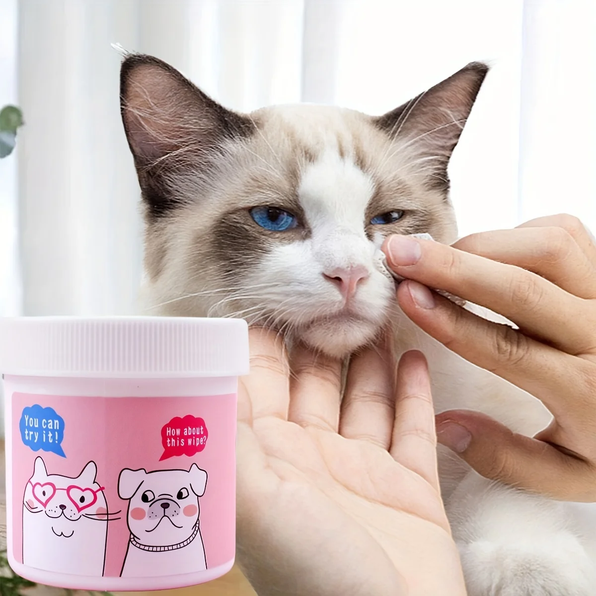 1 set-120 pieces of pet wipes pet cleaning wipes made of non-woven fabric material for cleaning eye stains Universal wet wipes for dogs and cats