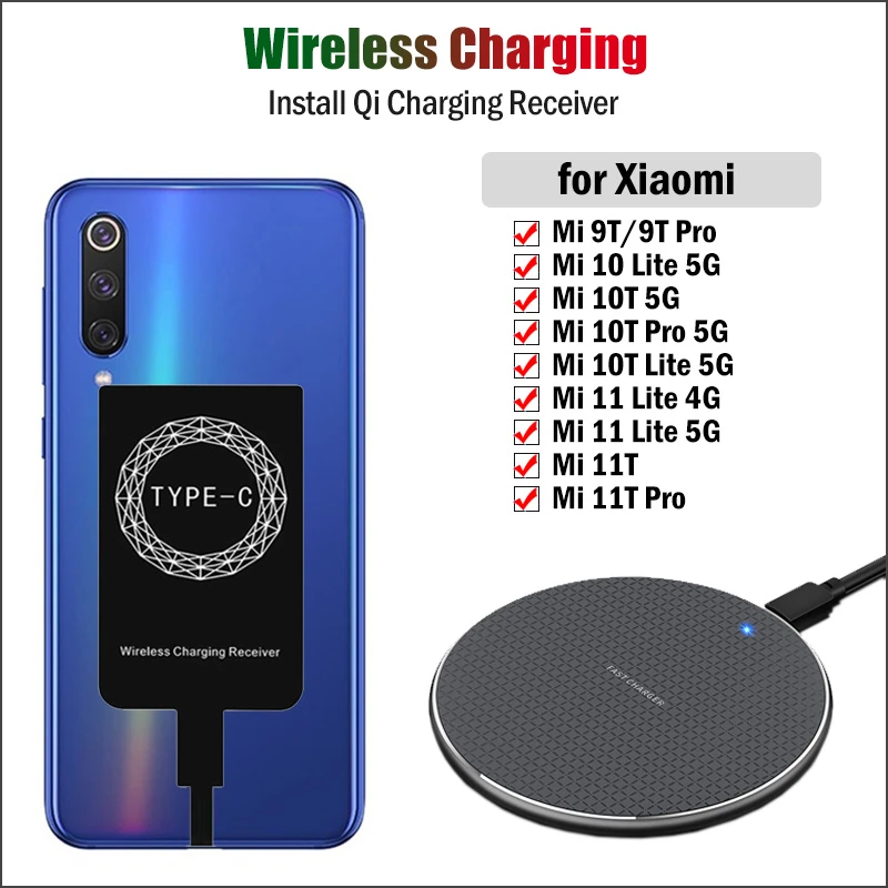 Qi Wireless Charger Receiver For Xiaomi Mi 11t 10t 9t Pro 10 11 Lite 5g ...