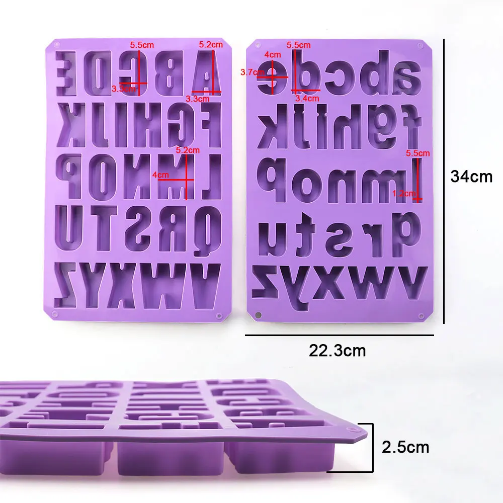 Silikonwelt 26-Buchstaben-Silikon-Schokoladenform, antihaftbeschichtet, Kuchenform, Gelee, Süßigkeiten, 3D-DIY-Formen, Küchenzubehör, Backwerkzeuge – Detail 3